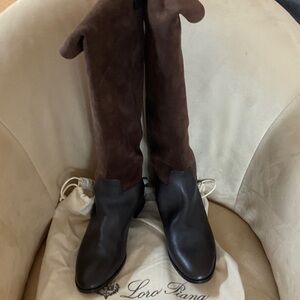 NEW LORO PIANA BROWN SUEDE LEATHER BOOTS 40.5 US 9.5 10 ABSOLUTELY GORGEOUS